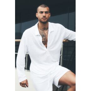 Alo Yoga Linen Jersey Coastal Long Sleeve Pullover - White in Saudi Arabia