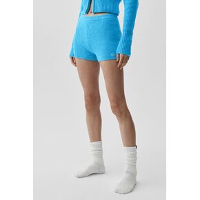 Alo Yoga Wool Cashmere Ribbed Noble Short - Azure Blue in Kuwait