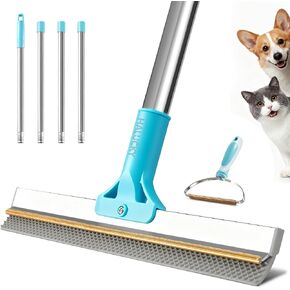 Carpet Rake for Pet Hair Removal Tool, 2 in 1 TPU and Copper Rake Teeth Uproot Clean Hair Remover with 63’’ Adjustable Long Handle, Reusable Cat & Dog Fur Broom for Carpets,Rugs, Mats in Saudi Arabia