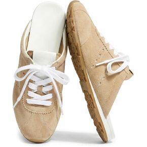 Suede Mules for Women Round Toe Lace up Slip-on Sneakers Mule Casual Backless Slide Sneakers Comfort Dressy Business Office Slippers Shoes in Kuwait