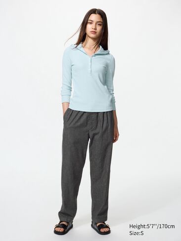 سروال Uniqlo سهل التمدد عند الكاحل | الدنيم in Kuwait