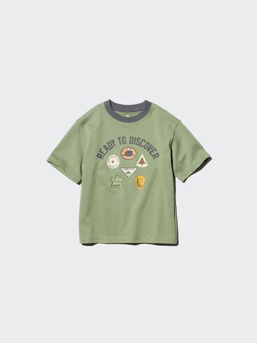 تي شيرت Uniqlo AIRism قطن برسومات | مخيم in Kuwait