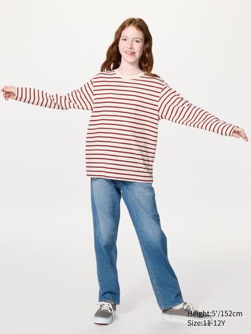 تي شيرت قطني مخطط من Uniqlo AIRism | كم طويل in Kuwait