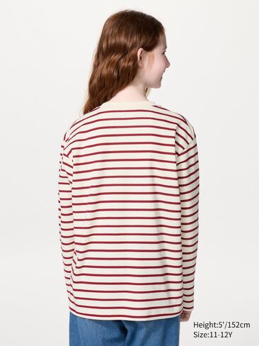 تي شيرت قطني مخطط من Uniqlo AIRism | كم طويل in Kuwait
