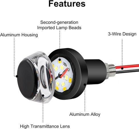 2PCS Motorcycle Turn Signal Light, 12 LEDs Turn Signal Indicator Lamp, Amber/White Front Handlebar End Light, Waterproof Blinker Strobe Light, for 12V Universal Scooter Sportster Cruiser Motorbike in Kuwait