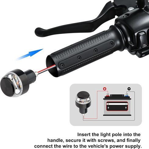 2PCS Motorcycle Turn Signal Light, 12 LEDs Turn Signal Indicator Lamp, Amber/White Front Handlebar End Light, Waterproof Blinker Strobe Light, for 12V Universal Scooter Sportster Cruiser Motorbike in Kuwait