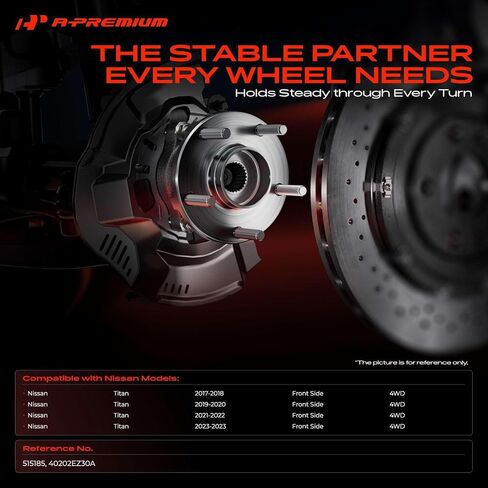 A-Premium Front Wheel Bearing وتجميع المحور مع ABS و 6-LUG متوافق مع نيسان تيتان 2017-2023 ، 4WD فقط in Kuwait