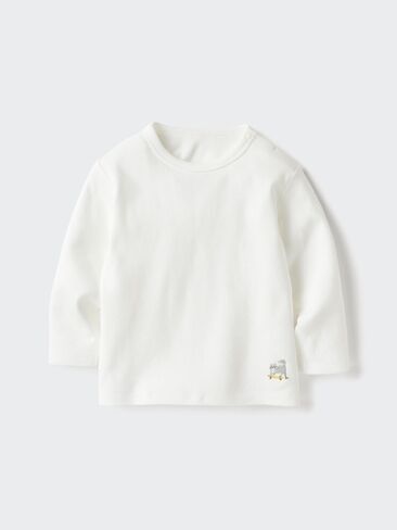 تي شيرت Uniqlo Baby برقبة دائرية | كم طويل | تطريز in Kuwait
