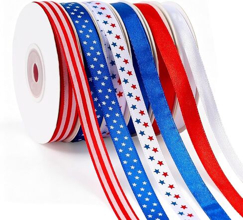 Tenn Well Valentine's Day Ribbon, 6 Rolls Heart Ribbon Wired for Crafts Tree, Bow Making, Wreath Making, Holiday Decorations Valentines Day Craft,Gift Wrapping,Home Decor(24 Yards 0.4 inch) in Kuwait
