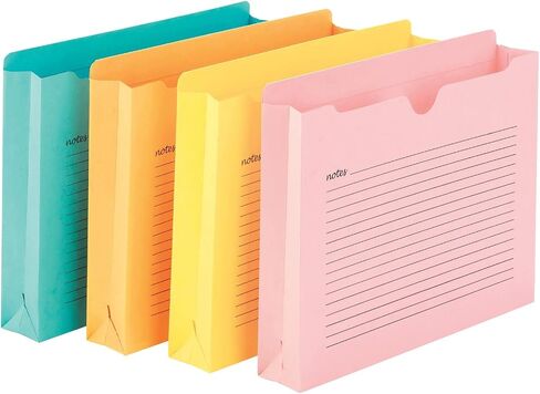 Smead Notes File Jacket, Letter Size, Straight-Cut Tab, Flat-No Expansion, Assorted Colors, 12 per Pack (75616) in Saudi Arabia