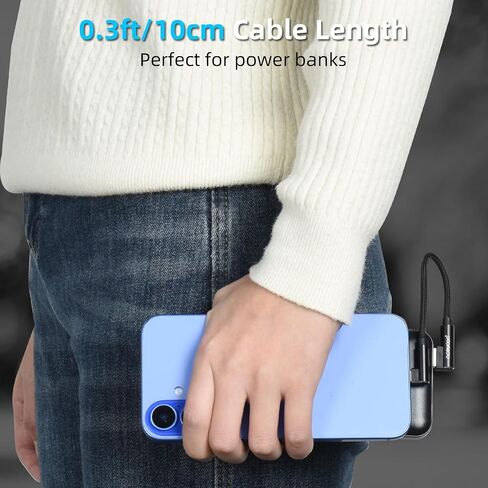aceyoon [3 حزم كابل شاحن USB من النوع C بزاوية يمنى، 0.6 قدم مضفر 90 درجة شاحن كوع مزدوج على شكل حرف L كابل USBC لهاتف iPhone 15 Pro Max Plus، Samsung Galaxy S9 S10، Pixel 2 3 3XL، P30 P20 Mate20 in Kuwait