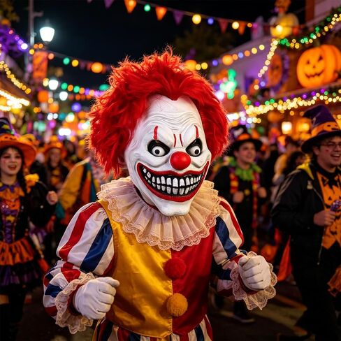 Scary Evil Clown Mask Halloween Horror Masks Full Head Latex Mask Party Costume Decorations in Saudi Arabia