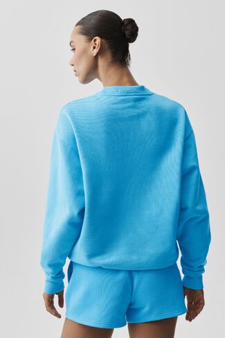 Alo Yoga Accolade Crew Neck Pullover - Azure Blue in Saudi Arabia