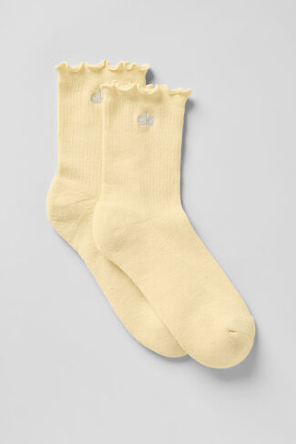 Alo Yoga Women's Lettuce Edge Sock - Warm Butter in Kuwait