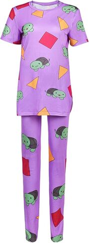 Adult Outift Turtle Pajamas Cosplay Costume Golden Shirt Pants Halloween Set for Women in Saudi Arabia