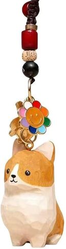 Handmade Golden Retriever Corgi Orange cat Lucky Keychain Wooden Pet Keychain Bag & Key Charm Gift for Pet Lovers in Saudi Arabia