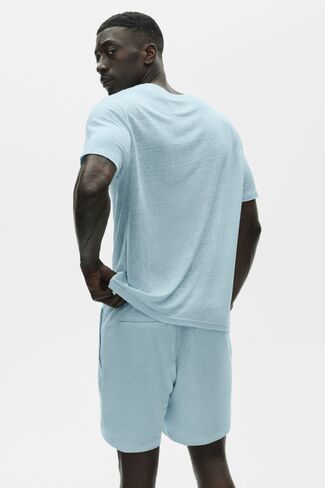 Alo Yoga Linen Jersey Coastal Short Sleeve Tee - Seaside Blue in Kuwait