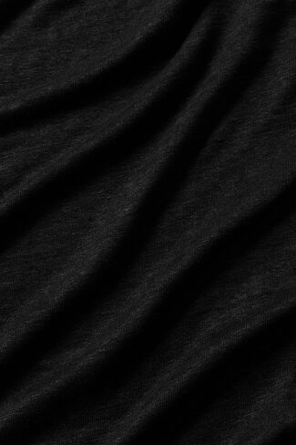 تي شيرت Alo Yoga Linen Jersey Coastal بأكمام قصيرة - أسود in Kuwait
