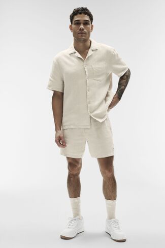Alo Yoga Linen Days Short Sleeve Button Up - Bone in Saudi Arabia
