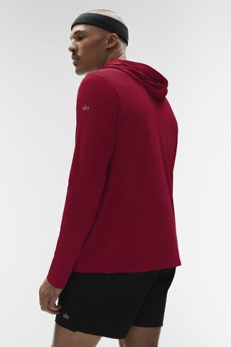 Alo Yoga Conquer Reform Long Sleeve With Hood - Garnet in Saudi Arabia