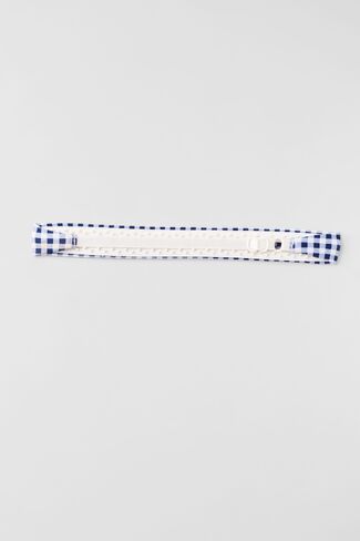 Alo Yoga Gingham Airlift So Smooth Headband - Navy Gingham - Navy Gingham / One Size in Saudi Arabia