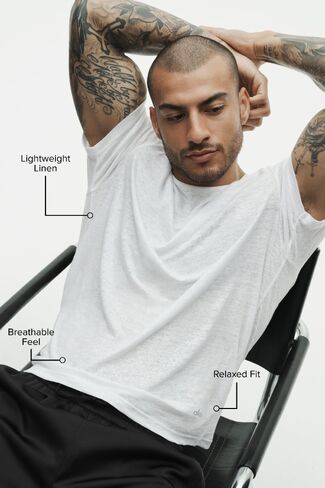 Alo Yoga Linen Jersey Coastal Short Sleeve Tee - White in Saudi Arabia