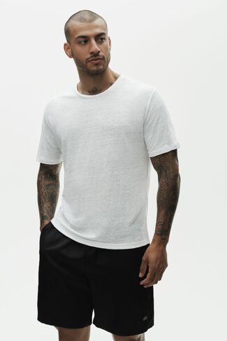 Alo Yoga Linen Jersey Coastal Short Sleeve Tee - White in Saudi Arabia