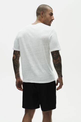 Alo Yoga Linen Jersey Coastal Short Sleeve Tee - White in Saudi Arabia