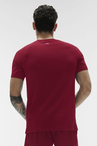 Alo Yoga ALO Vapor Crewneck Short Sleeve - Garnet in Saudi Arabia