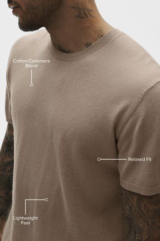 Alo Yoga Cotton Cashmere Ever Soft Short Sleeve Crew - Gravel in Saudi Arabia
