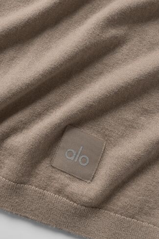 Alo Yoga Cotton Cashmere Ever Soft Short Sleeve Crew - Gravel in Saudi Arabia