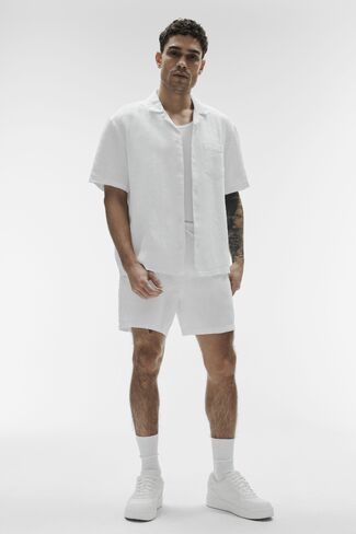 Alo Yoga Linen Days Short Sleeve Button Up - White in Saudi Arabia