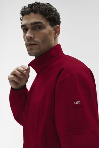 Alo Yoga Light Weight Takeaway Track Pullover - Garnet in Saudi Arabia