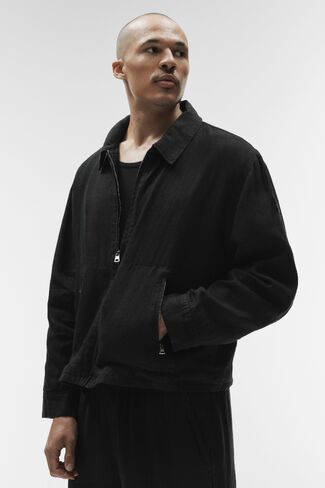 Alo Yoga Linen Days Full Zip Jacket - Black in Saudi Arabia