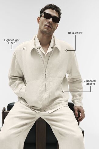 Alo Yoga Linen Days Full Zip Jacket - Bone in Kuwait