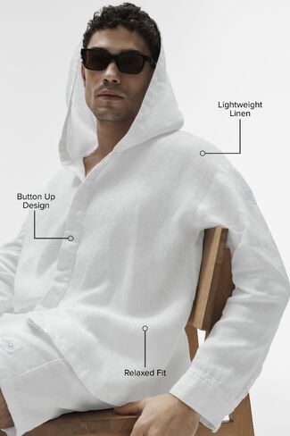 هودي Alo Yoga Linen Days بأزرار - أبيض in Kuwait