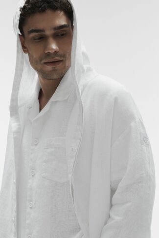 هودي Alo Yoga Linen Days بأزرار - أبيض in Kuwait