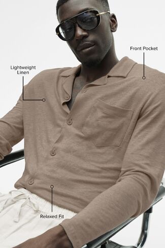 Alo Yoga Linen Jersey Coastal Long Sleeve Button Up - Gravel in Saudi Arabia