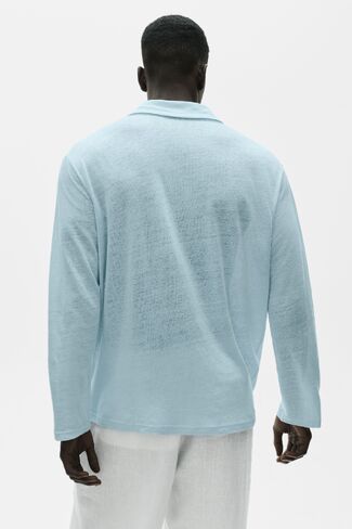 Alo Yoga Linen Jersey Coastal Long Sleeve Pullover - Seaside Blue in Saudi Arabia