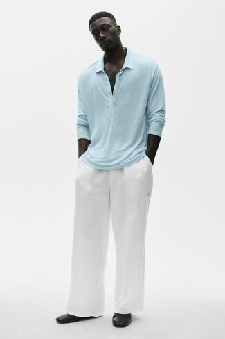 Alo Yoga Linen Jersey Coastal Long Sleeve Pullover - Seaside Blue in Saudi Arabia