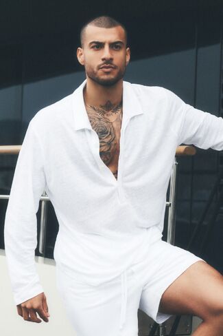 Alo Yoga Linen Jersey Coastal Long Sleeve Pullover - White in Saudi Arabia