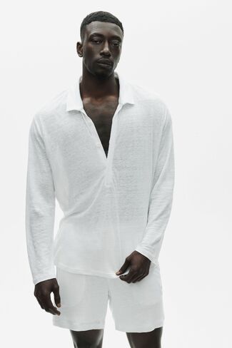 Alo Yoga Linen Jersey Coastal Long Sleeve Pullover - White in Saudi Arabia