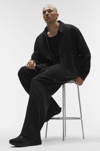 Alo Yoga Linen Days Straight Leg Pant - Black in Saudi Arabia