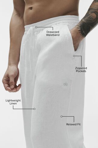 Alo Yoga Linen Days Straight Leg Pant - White in Saudi Arabia