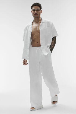 Alo Yoga Linen Days Straight Leg Pant - White in Saudi Arabia