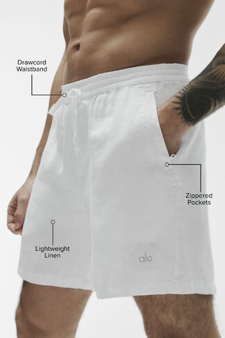 Alo Yoga 7" Linen Days Short - White in Saudi Arabia