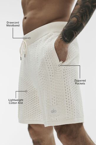 Alo Yoga 7" Coastline Knit Short - Ivory in Saudi Arabia