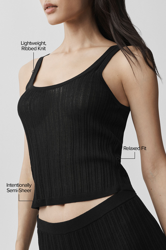 Alo Yoga Sweater Sunlit Tank - Black in Saudi Arabia