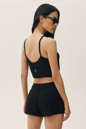 Alo Yoga Silk Cashmere Cropped Heat Wave Tank - Black in Saudi Arabia