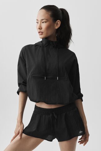 Alo Yoga 1/4 Zip Go Time Pullover - Black in Saudi Arabia